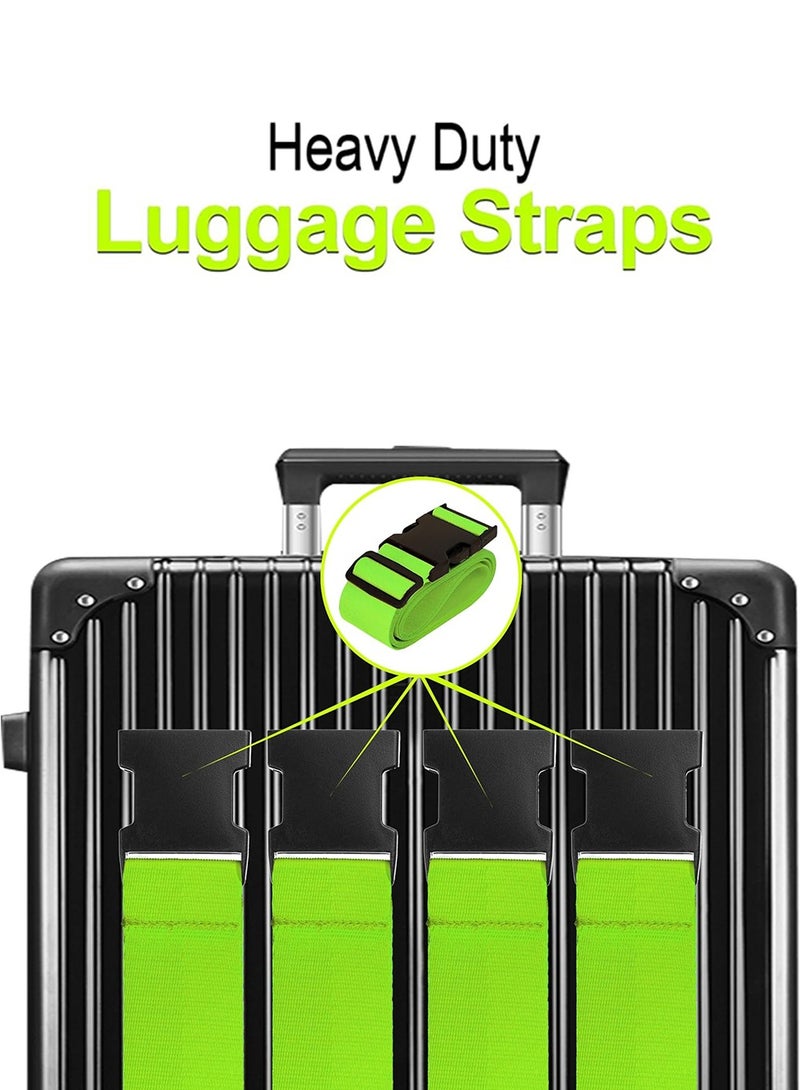 JoyousSto Luggage Straps for Suitcases 4 Pack, Travel Essentials, Luggage Strap for Travel Suitcase & Bag Closure and for Easy Identification, Travel Accessories for Safety & Convenience,Green - Image 3