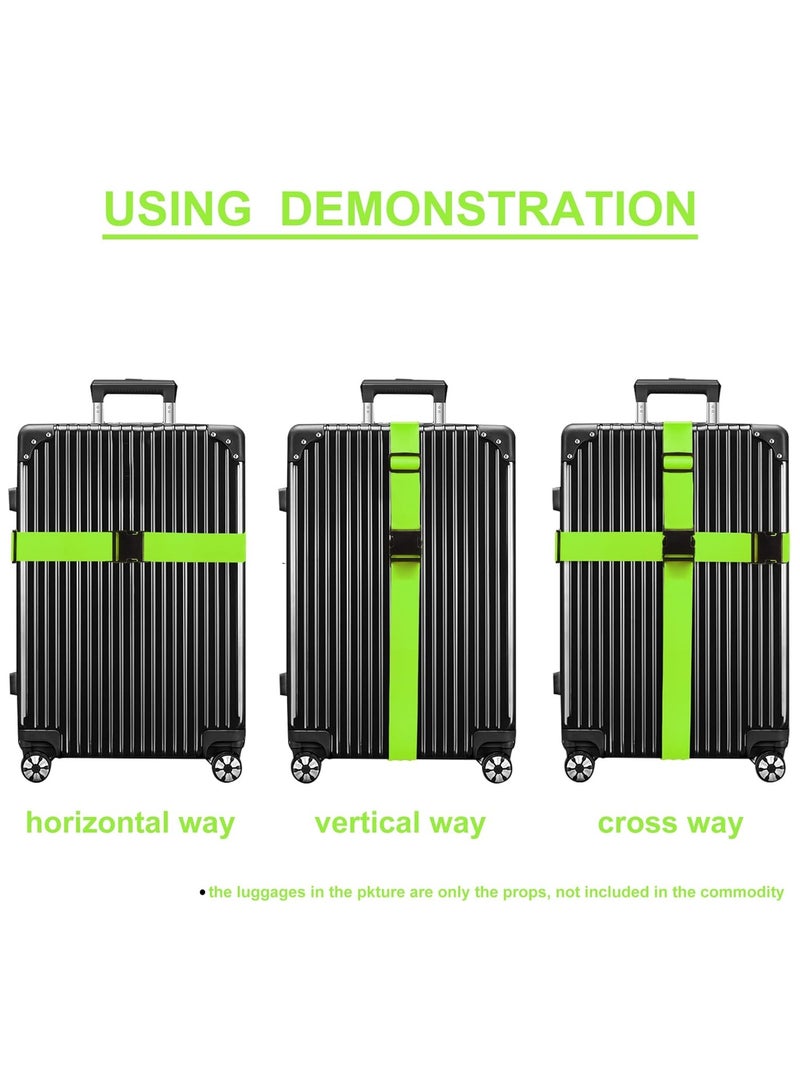 JoyousSto Luggage Straps for Suitcases 4 Pack, Travel Essentials, Luggage Strap for Travel Suitcase & Bag Closure and for Easy Identification, Travel Accessories for Safety & Convenience,Green - Image 5
