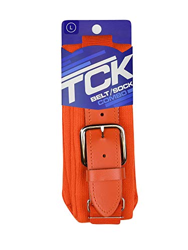 TCK Baseball/Softball Adult Belt & Socks Combo Set (Orange, Large) - Orange,Large - Image 2