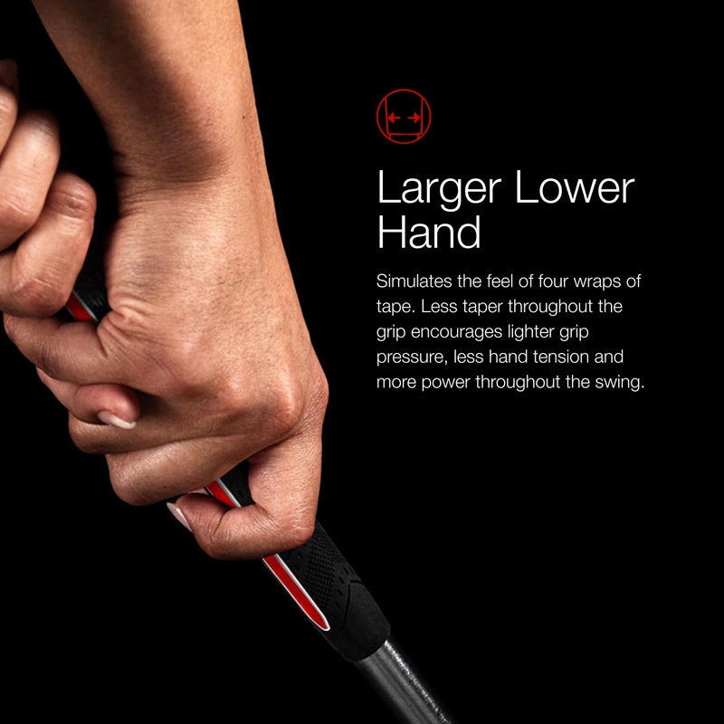 Golf Pride MCC Plus4 ALIGN MAX Golf Club Grip - Maximum Raised Ridge Technology in All Weather Hybrid Grip with Larger Lower Hand - Brushed Cotton Cord & Pebbled Texture - Midsize, 1 Pack - Image 5