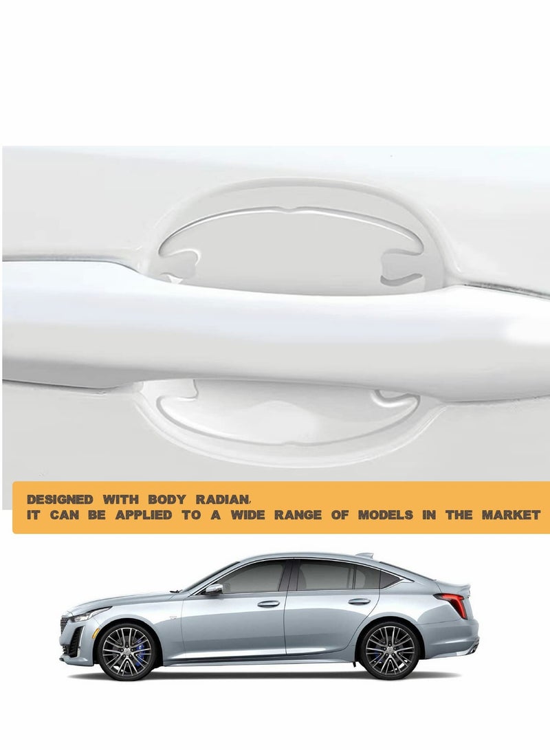 Universal 3D Transparent Car Door Handle Stickers - 8PCS Waterproof Anti-Scratch Protection Film for Most Models - Image 2