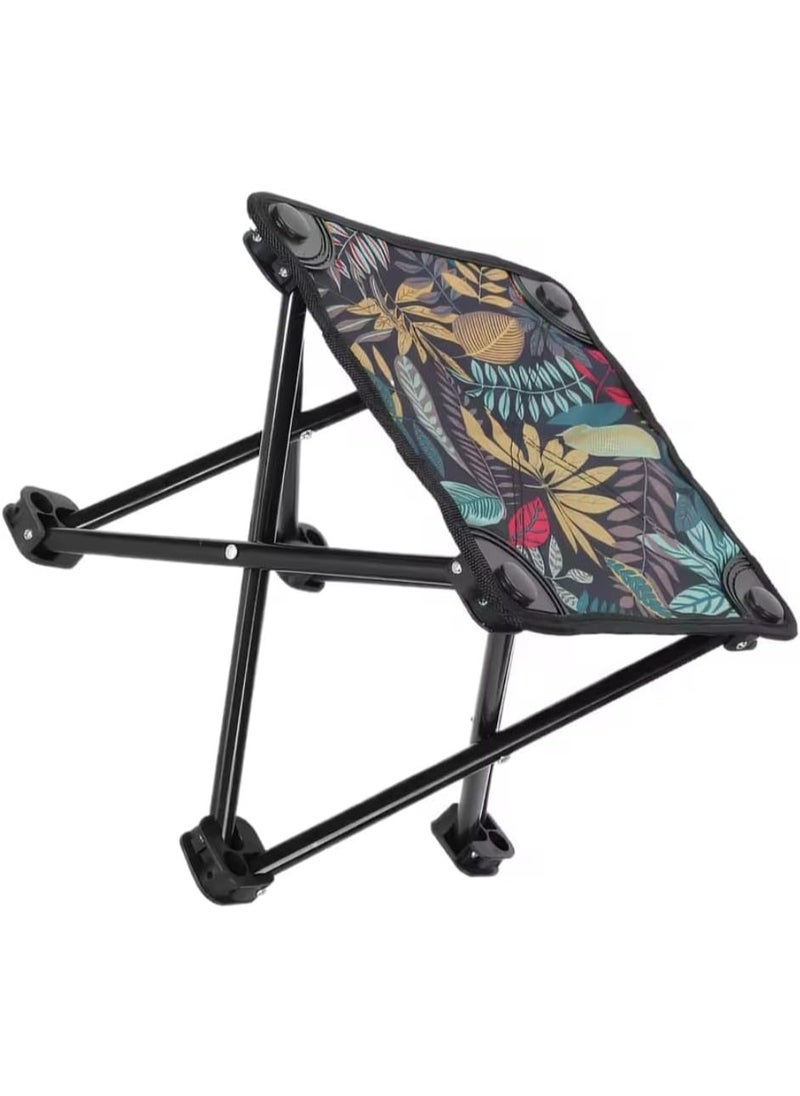 Generic Portable Camping Chair, Footrest, Folding Stool, Small Portable Outdoor Beach Camping Chair, Foldable, Lightweight and Durable for Camping, Fishing, Hiking (Tree * Black)  - Image 1