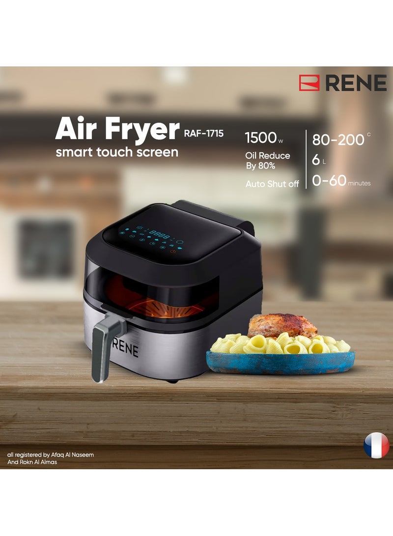 رينيه قلاية هوائية مع شاشة لمس ذكية 6 لتر
