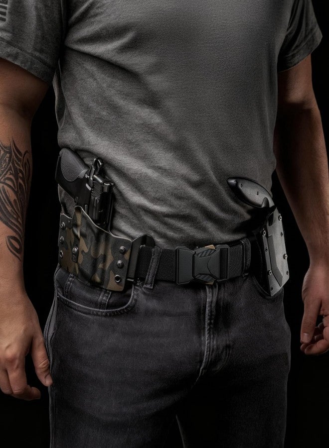 CHAOREN Stretch Tactical Belt Men - 1.5" Nylon Work Belt for Military EDC - Quick Release for Utility EMT Hiking - Image 4