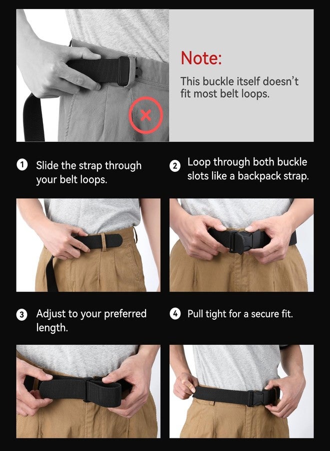 CHAOREN Stretch Tactical Belt Men - 1.5" Nylon Work Belt for Military EDC - Quick Release for Utility EMT Hiking - Image 2