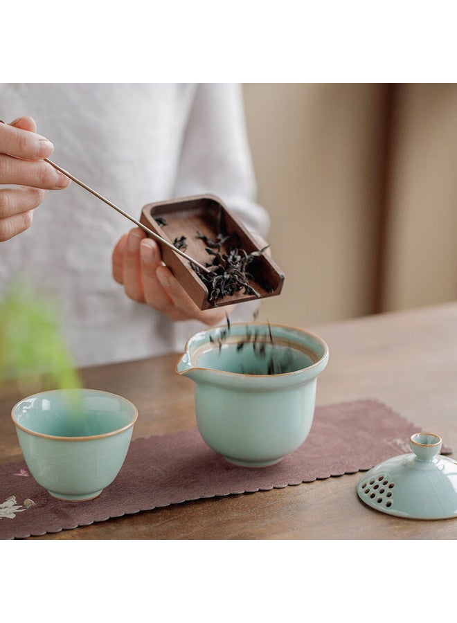 Tangfeng Song Yun Li Gui Lian Ru Kiln Travel Tea Set Quick Cup One Pot Two Cups Portable Outdoor Tea Brewing Gift Box - Image 3