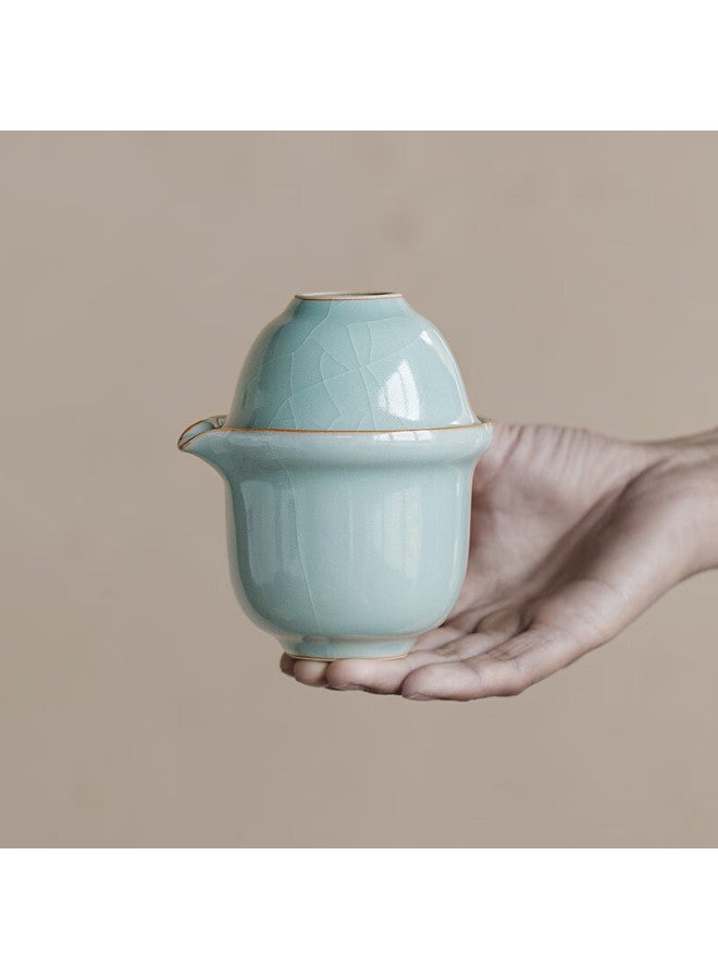 Tangfeng Song Yun Li Gui Lian Ru Kiln Travel Tea Set Quick Cup One Pot Two Cups Portable Outdoor Tea Brewing Gift Box - Image 2