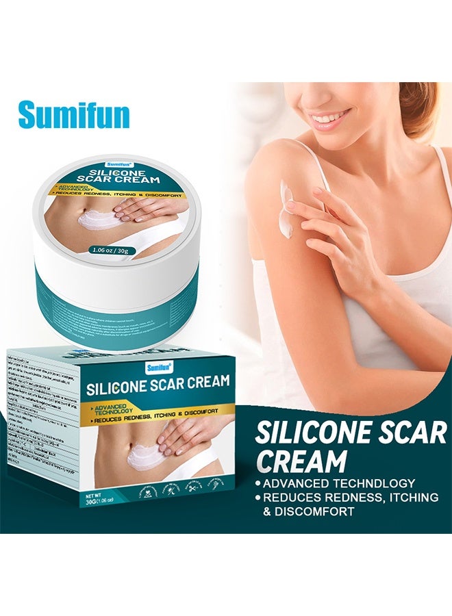 Sumifun Silicone Scar Cream, Skin Scar Cream，Body Scar Removal, Scar Cream，Scar Gel，Acne Scar Treatment，Deep Acne Scar Removal， Burns Keloids Hypertrophic， Scar Removal Cream， Repair Damaged Skin，Removing Acne Marks, Scar Repair Cream - Image 1