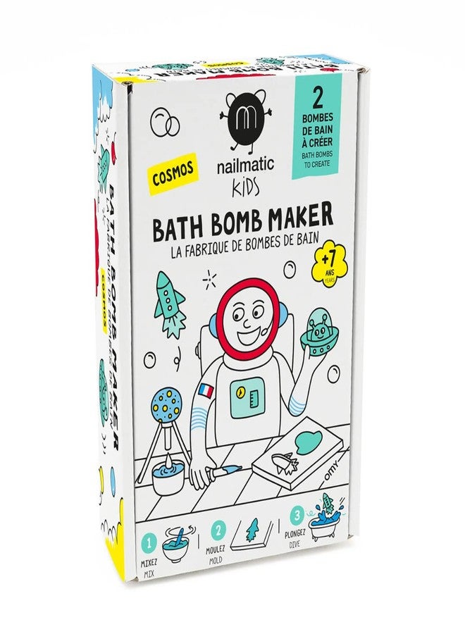 Nailmatic Cosmos DIY Bath Bomb Kit - Bath Bomb Making Kit for Kids, Make Your Own Bath Bombs, Includes Saucer & Rocket Molds, Vegan, Preservative Free, Ages 7+ - Image 1