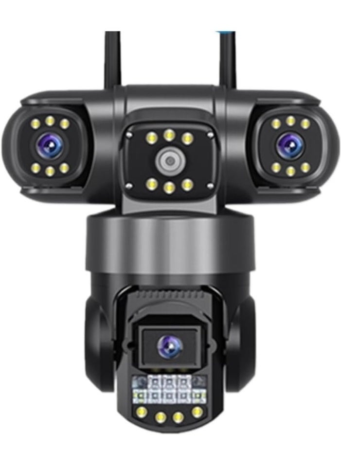 DUSALA 📷 Three Lens PTZ IP Security Camera Outdoor 6K Ultra HD – 12MP CCTV Surveillance Cam with Pan Tilt Zoom, Triple Screen Viewing, Auto Human Tracking, 4G SIM Support, Waterproof Build – Night Vision Smart Camera for Farm, Villa, Warehouse & Remote Areas - Image 1