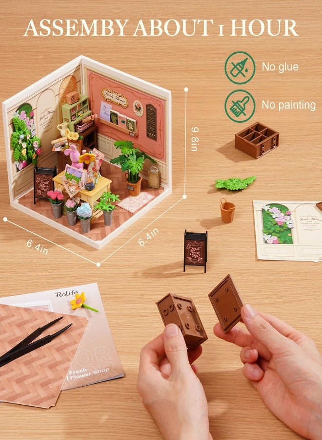 Rolife Super Creator Series, DIY Mini Fresh Flower Shop Dollhouse House Kit, Bulid Scenary for Action Collectible Figures, Creative Gifts for Women Kids Adults - Image 4