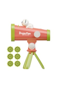Telescope Projector Flashlight Slide Baby To Coax Sleep Children's Educational Early Education Map Light-emitting Electronic Toys-Color:602 Red Green