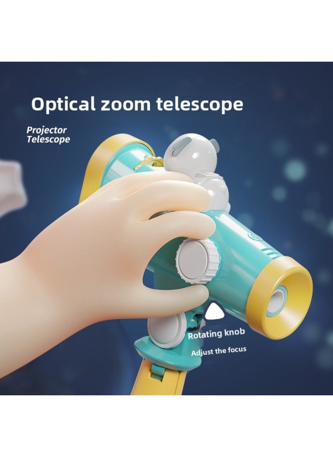 Generic - Telescope Projector Flashlight Slide Baby To Coax Sleep Children's Educational Early Education Map Light-emitting Electronic Toys-Color:602 Red Green - Image 1