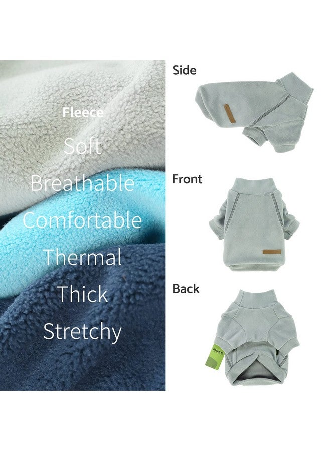 فيت وورم سترة كلاب كلاسيكية من الصوف من Fitwarm، عبوة من 3 قطع، سويت شيرت بياقة مدورة، ملابس شتوية للكلاب الصغيرة، أولاد وبنات، سترة للحيوانات الأليفة، ملابس للقطط، أزرق، رمادي، كحلي، متوسط - Image 4