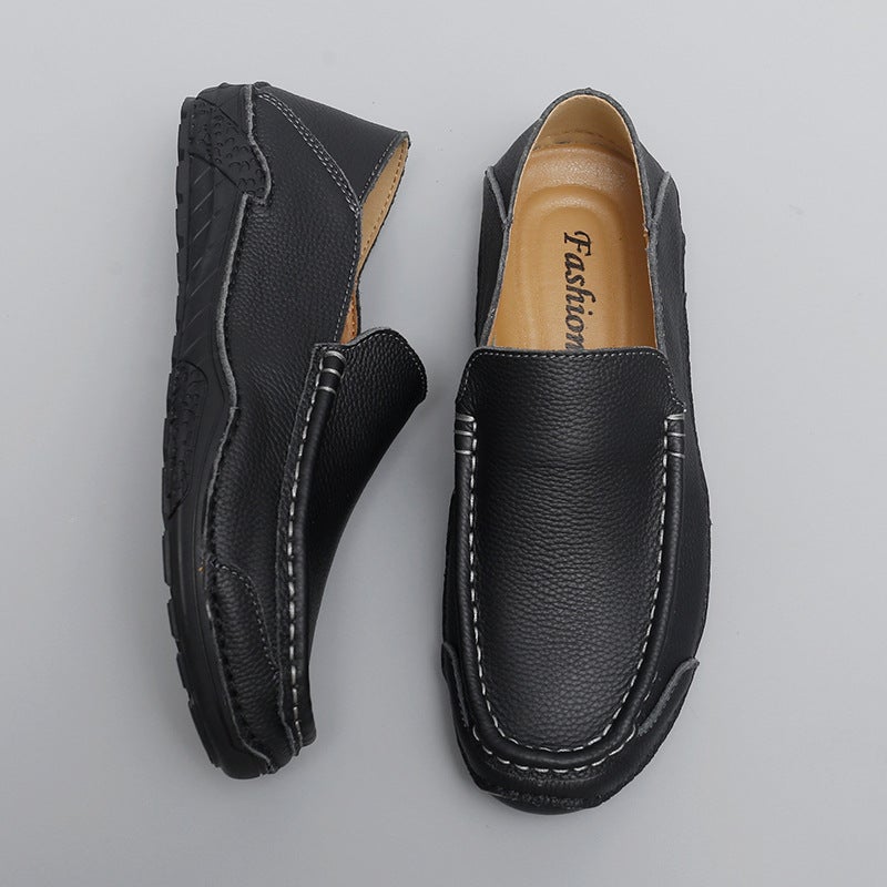 Spring And Autum New Outdoor Men'S Shoes -Selling Large Size Genuine Leather Men'S Driving Lazy One-Legged Beanie Shoes - Image 2
