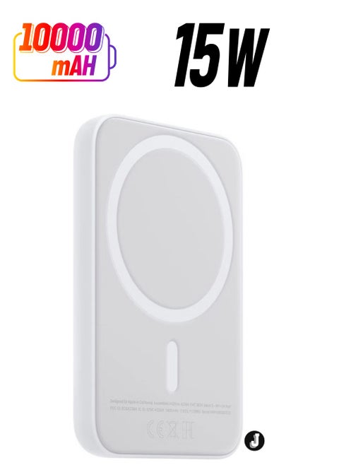 NEW MagSafe Wireless Power Bank for iPhone 14 Pro Max – 10,000mAh Portable Charger in White