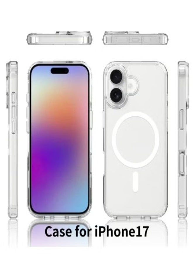 VR CREATIVE Premium Clear Magnetic Case for Apple iPhone 17 (6.3-Inch) – MagSafe Compatible, Anti-Yellowing Slim Transparent Protective Phone Case - Image 2