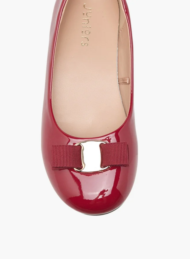 JUNIORS Girls Bow Detail Slip-On Ballerina Shoes