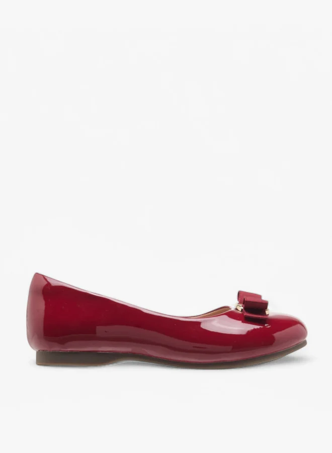 JUNIORS Girls Bow Detail Slip-On Ballerina Shoes