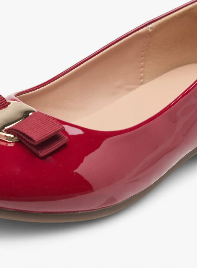 JUNIORS Girls Bow Detail Slip-On Ballerina Shoes