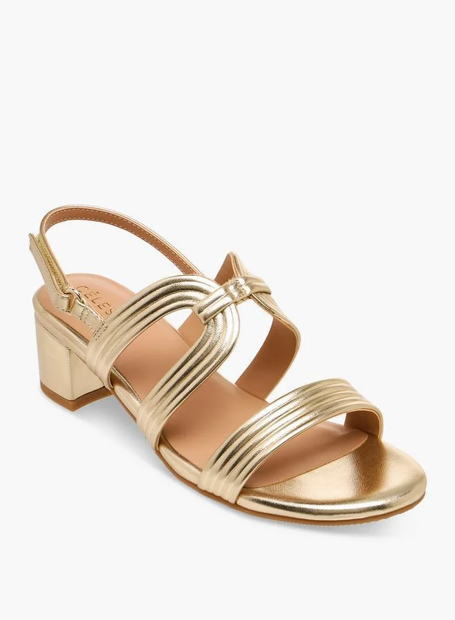 سيليست Girls Hook & Loop Block Heel Sandals Ramadan Collection