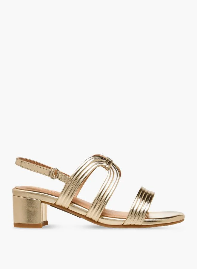 Celeste GOLD Girls Hook & Loop Block Heel Sandals for Women | Best Price UAE