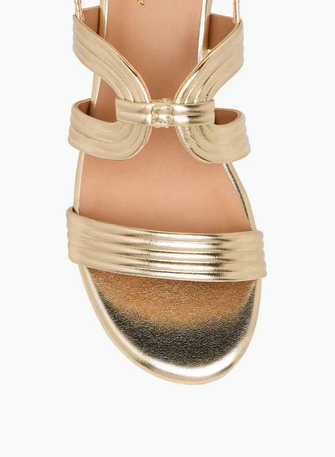 Celeste GOLD Girls Hook & Loop Block Heel Sandals for Women | Best Price UAE