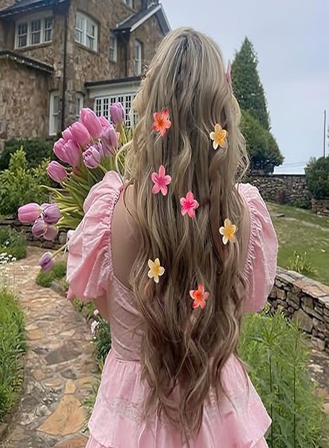 CHIROGRAPHY 12 PCS Small Flower Hair Claw Clips for Women and Girls | Mini Plastic Hairs Jaw Clips | Hawaiian Style Colorful Hairpins and Barrettes Hair Accessories for Braids Hairstyles - Image 1