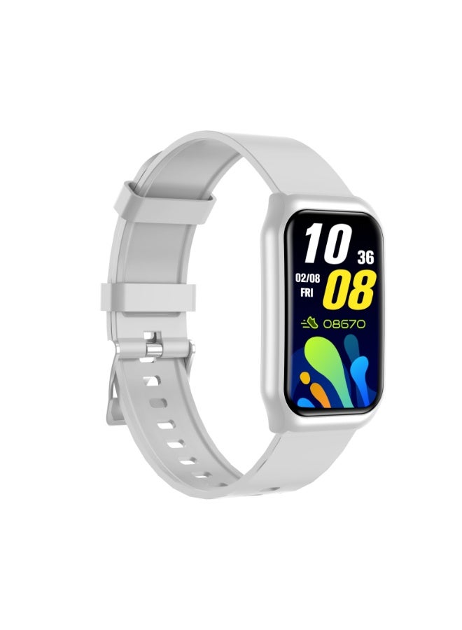GREEN LION Track Fit Smart Watch with Health Monitoring & 5 Days Working Time / Ai Voice Assistant / Bluetooth Calls / 125KB RAM & 16Mb ROM / Music Player / Exercise Records / IP65 Waterproof - Silver - Image 3