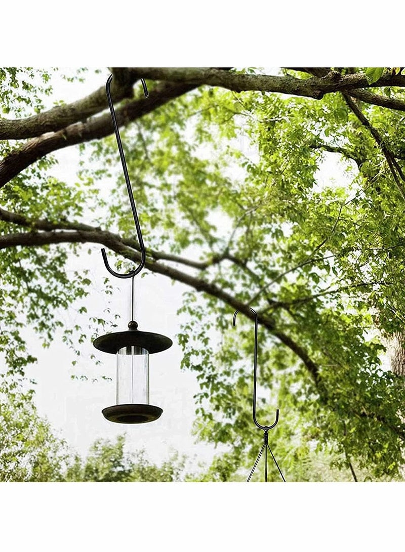 KASTWAVE مجموعة من 6 خطافات طويلة جدًا على شكل حرف S، مقاس 10 بوصات، خطافات سوداء شديدة التحمل لتعليق النباتات، وخطافات للخزانة، والزهور، والسلة، والفناء، والاستخدامات الداخلية والخارجية (مجموعة من 6 خطافات، مقاس 10 بوصات) - Image 4