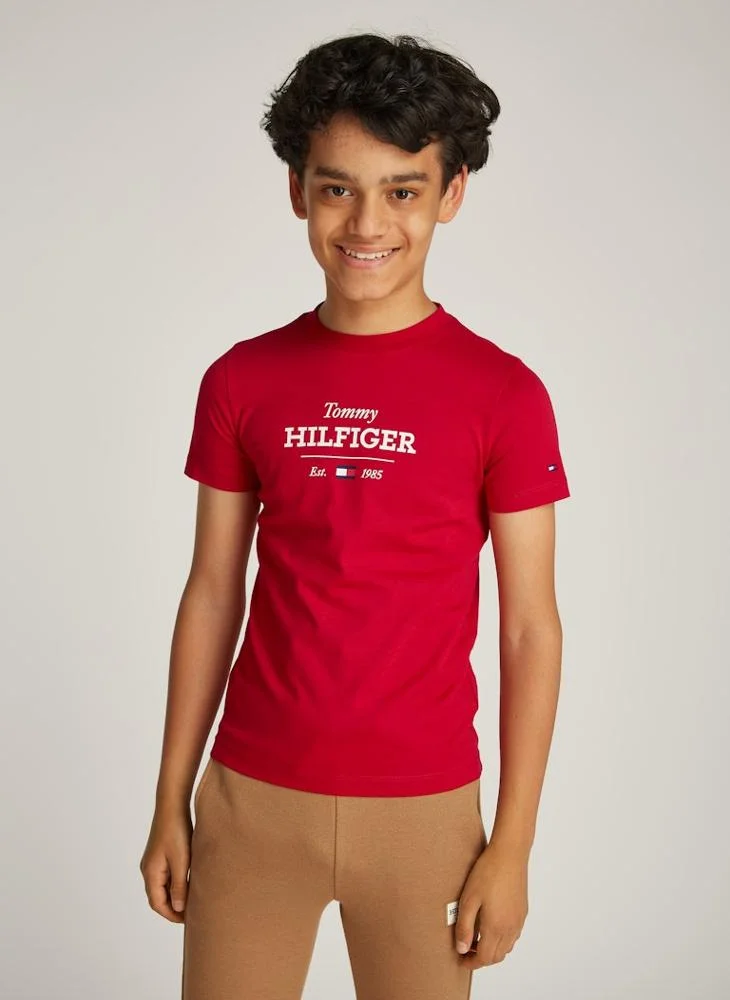 TOMMY HILFIGER Kids Monotype 1985 Logo Label Regular T-Shirt