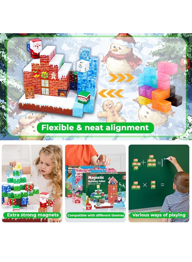 Beauenty Christmas Magnetic Blocks - 150PCS Magnetic Building Blocks Magnet Cubes Stacking, STEM Montessori Sensory Toys for Kids Boys Girls Ages 3-5 6-8 Christmas Holiday Easter Birthday Gifts - Image 5
