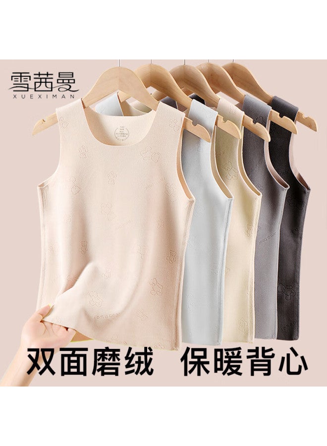 Xueximan Kids Thermal Vest Autumn Winter Boys Fleece Warm Seamless Top Girls Baby Inner Wear Base Layer Vest