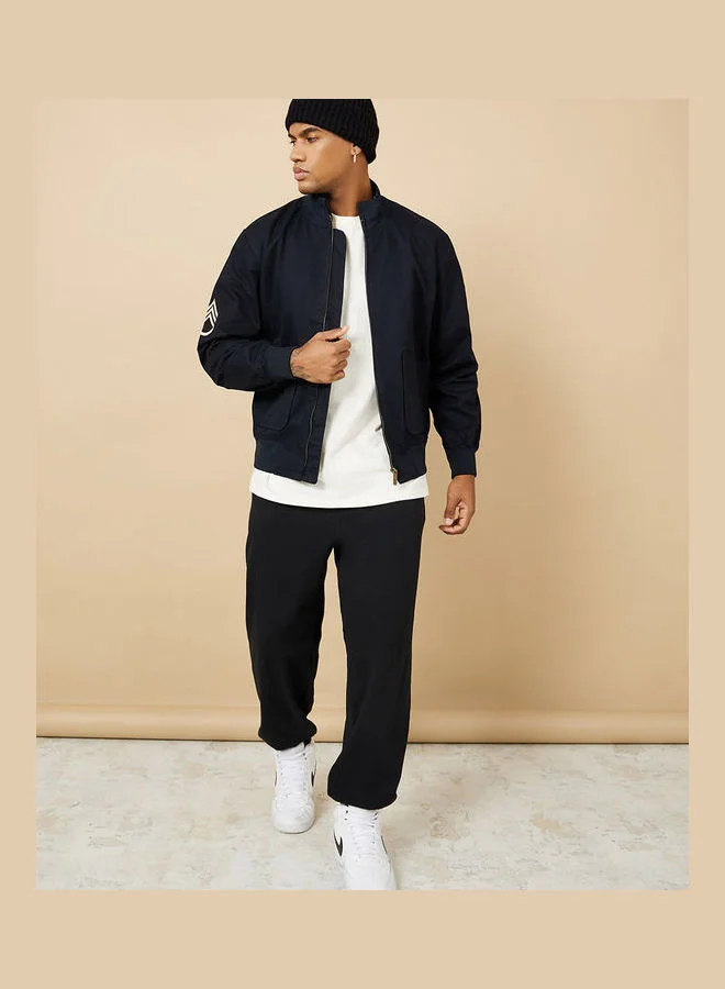Styli Cotton Canvas Lined Utility Jacket with Badge Detail
