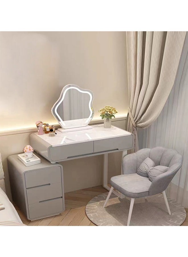 NKX Makeup Vanity Table Dressing Table Flip Mirror With Drawers And Chair With BT Speaker ,wireless charger and USB port 80CM  - Image 1