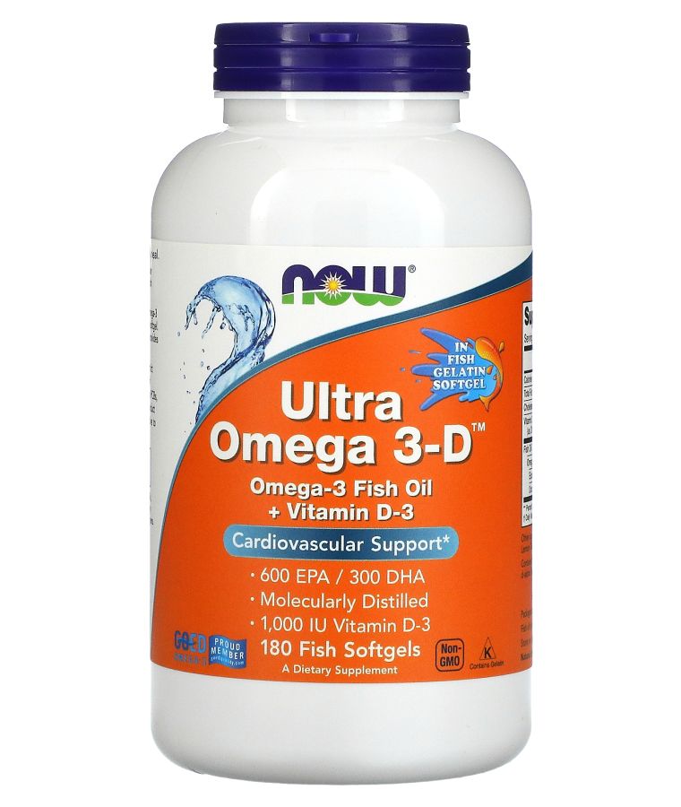 now Ultra Omega 3-D™ Fish Oil 180 Fish Softgels