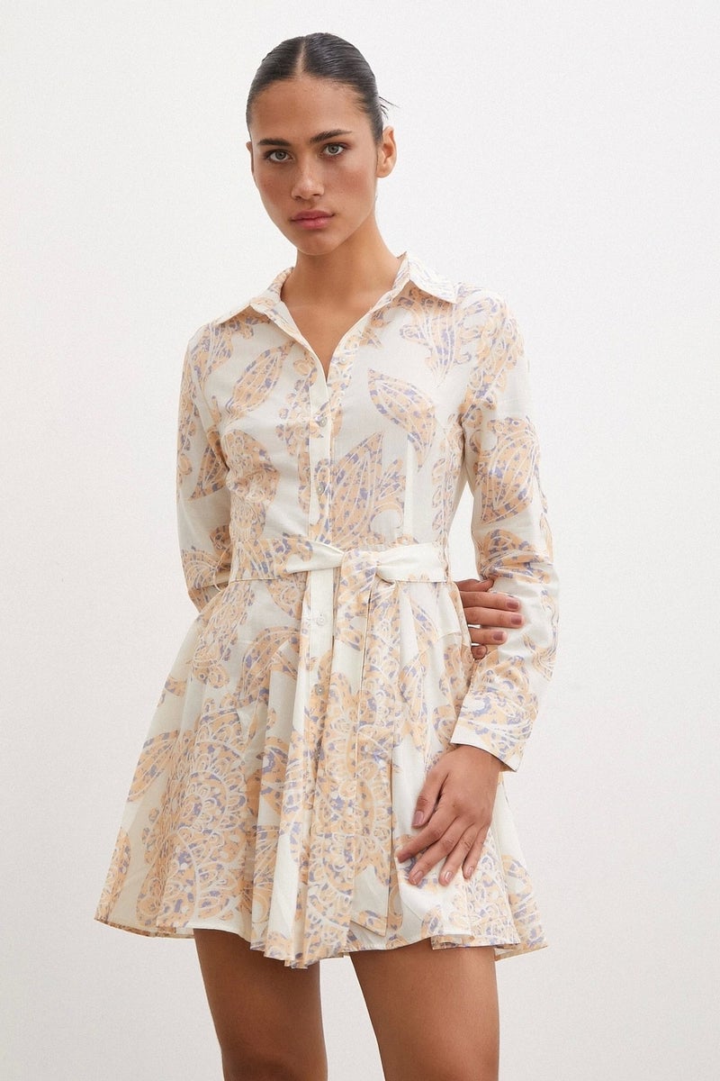 Never More Godeli Patterned Dress Cream - Image 3