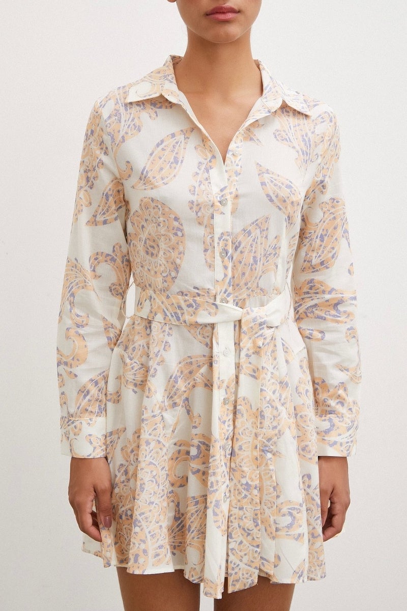 Never More Godeli Patterned Dress Cream - Image 5
