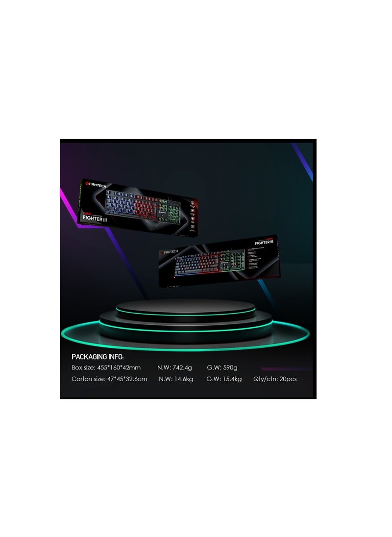 FANTECH Fantech Fighter III K614l RGB Gaming Keyboard with Anti-Ghosting  - Image 2