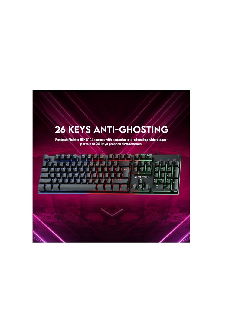 FANTECH Fantech Fighter III K614l RGB Gaming Keyboard with Anti-Ghosting  - Image 3