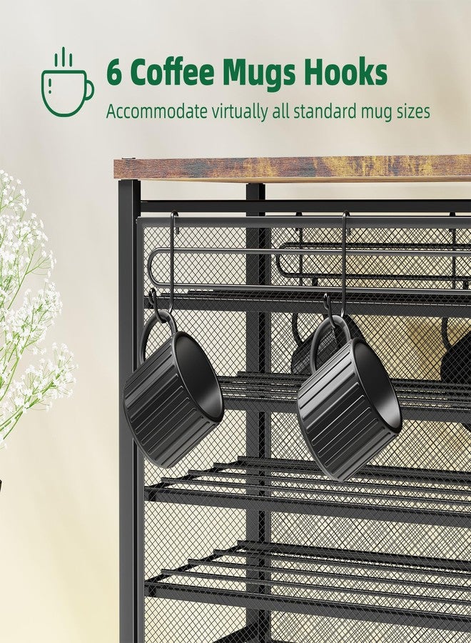 Simple Trending 5 Tier Coffee Pod Holder for K Cup, 160 Pod Pack Capacity Rack, Wood, Black - Image 5