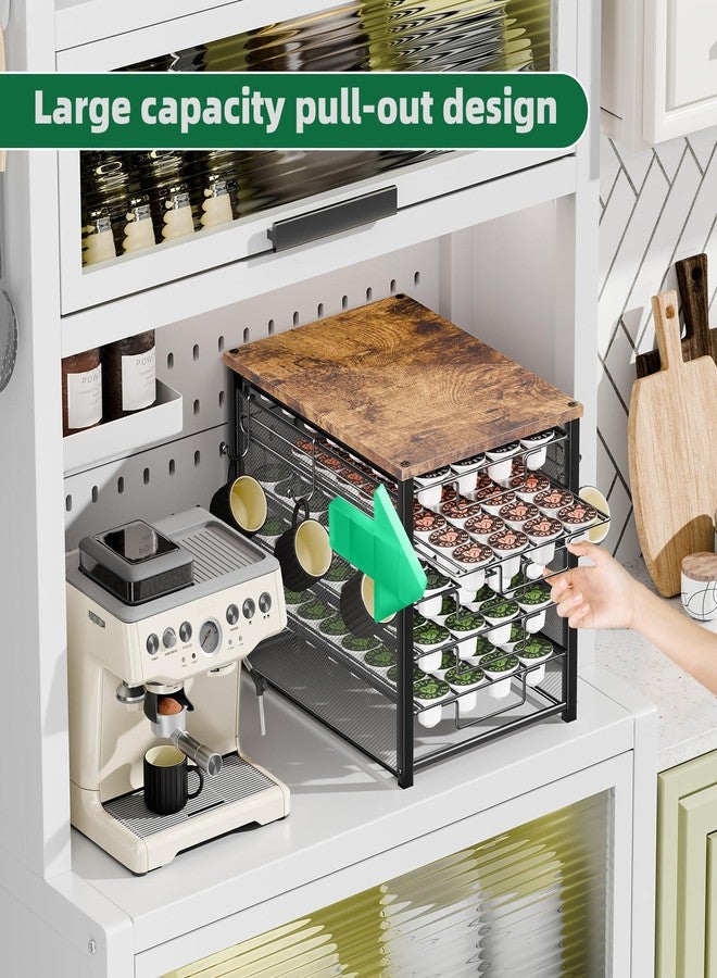 Simple Trending 5 Tier Coffee Pod Holder for K Cup, 160 Pod Pack Capacity Rack, Wood, Black - Image 2