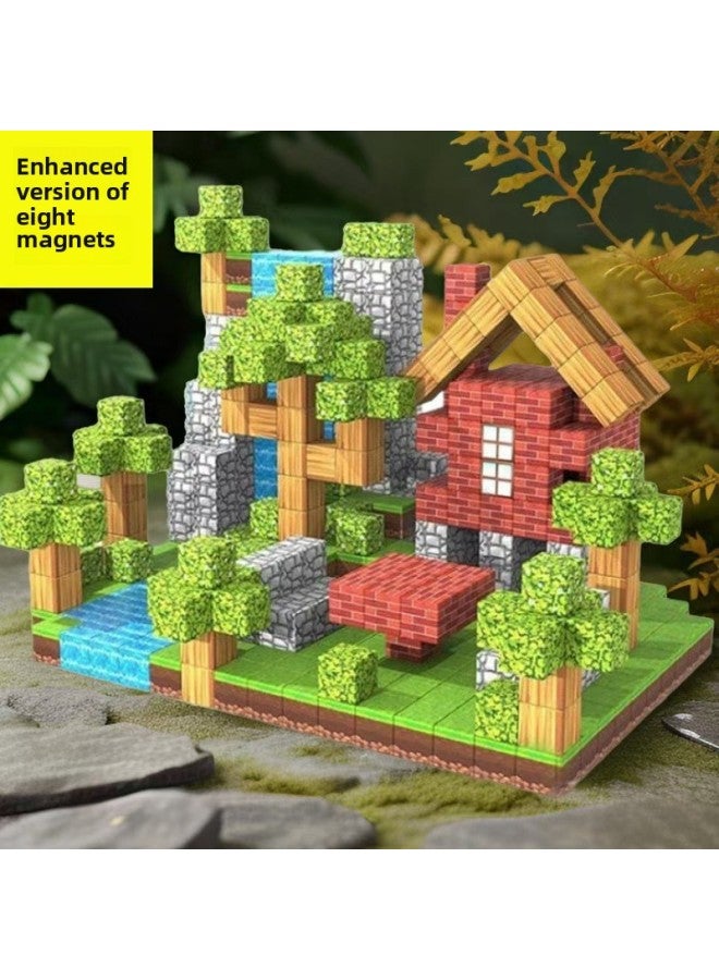 Loquat My Magnetic Square Magnet Stone 2.5CM Building Blocks World Children's Educational Assembled Toy Boy Gift-Color:2.5cm Super Prime Forest 【501pcs】 Free 10 Dolls - Image 4