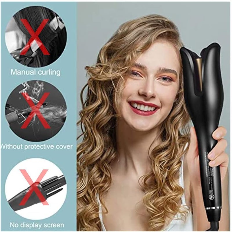 بوسيديان مكواة تجعيد احترافية أوتوماتيكية Air Curler Spin N Curl 1 بوصة سيراميك دوارة (أسود) - Image 4