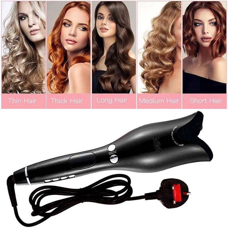 بوسيديان مكواة تجعيد احترافية أوتوماتيكية Air Curler Spin N Curl 1 بوصة سيراميك دوارة (أسود) - Image 3