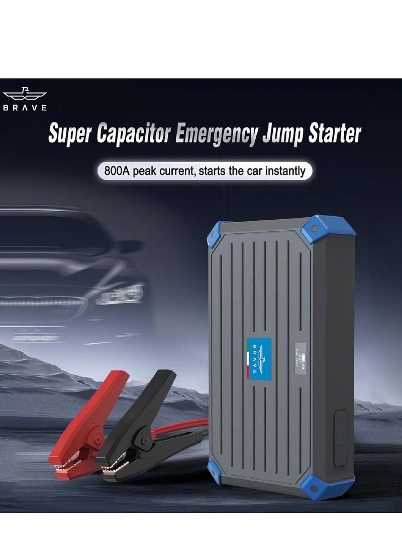 Brave - Portable Super Capacitor Jump Starter 12V for 6.0L Gas & 4.0L Diesel Engines, High Capacity, Fast Charging, Self-Charging in 3 Mins, Eco-Friendly Car Battery Booster, Ultra Fast Jump Starter, LED Digital Display, Extreme Temp Tolerance (-40℃ to 70℃), 10-Year Life Cycle, Includes Carrying Case - Image 1
