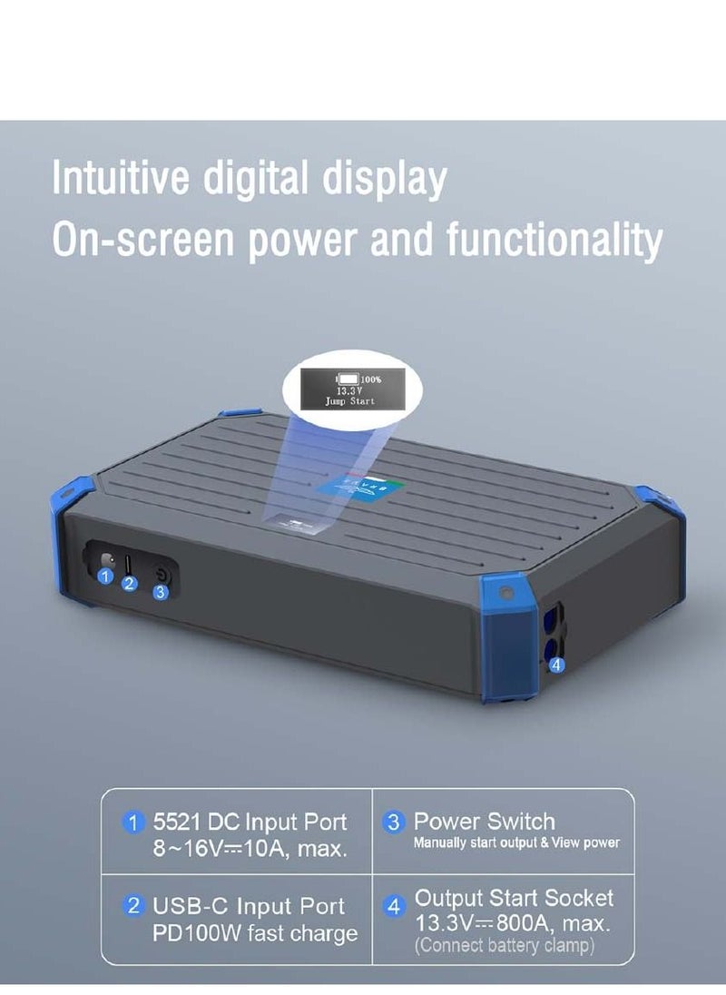 Brave - Portable Super Capacitor Jump Starter 12V for 6.0L Gas & 4.0L Diesel Engines, High Capacity, Fast Charging, Self-Charging in 3 Mins, Eco-Friendly Car Battery Booster, Ultra Fast Jump Starter, LED Digital Display, Extreme Temp Tolerance (-40℃ to 70℃), 10-Year Life Cycle, Includes Carrying Case - Image 1