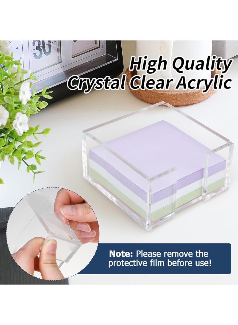 TPGP Acrylic Sticky Note Holder - 3 x 3 Crystal Clear Acrylic Notepad Dispenser for Dorm Room and Office Desk Organizer - Image 5