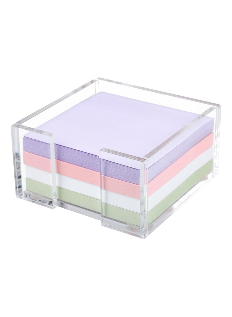 TPGP Acrylic Sticky Note Holder - 3 x 3 Crystal Clear Acrylic Notepad Dispenser for Dorm Room and Office Desk Organizer - Image 1