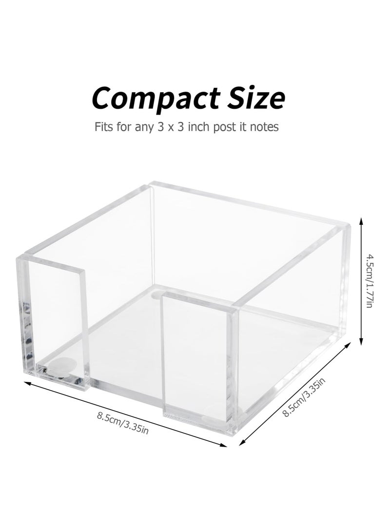 TPGP Acrylic Sticky Note Holder - 3 x 3 Crystal Clear Acrylic Notepad Dispenser for Dorm Room and Office Desk Organizer - Image 2